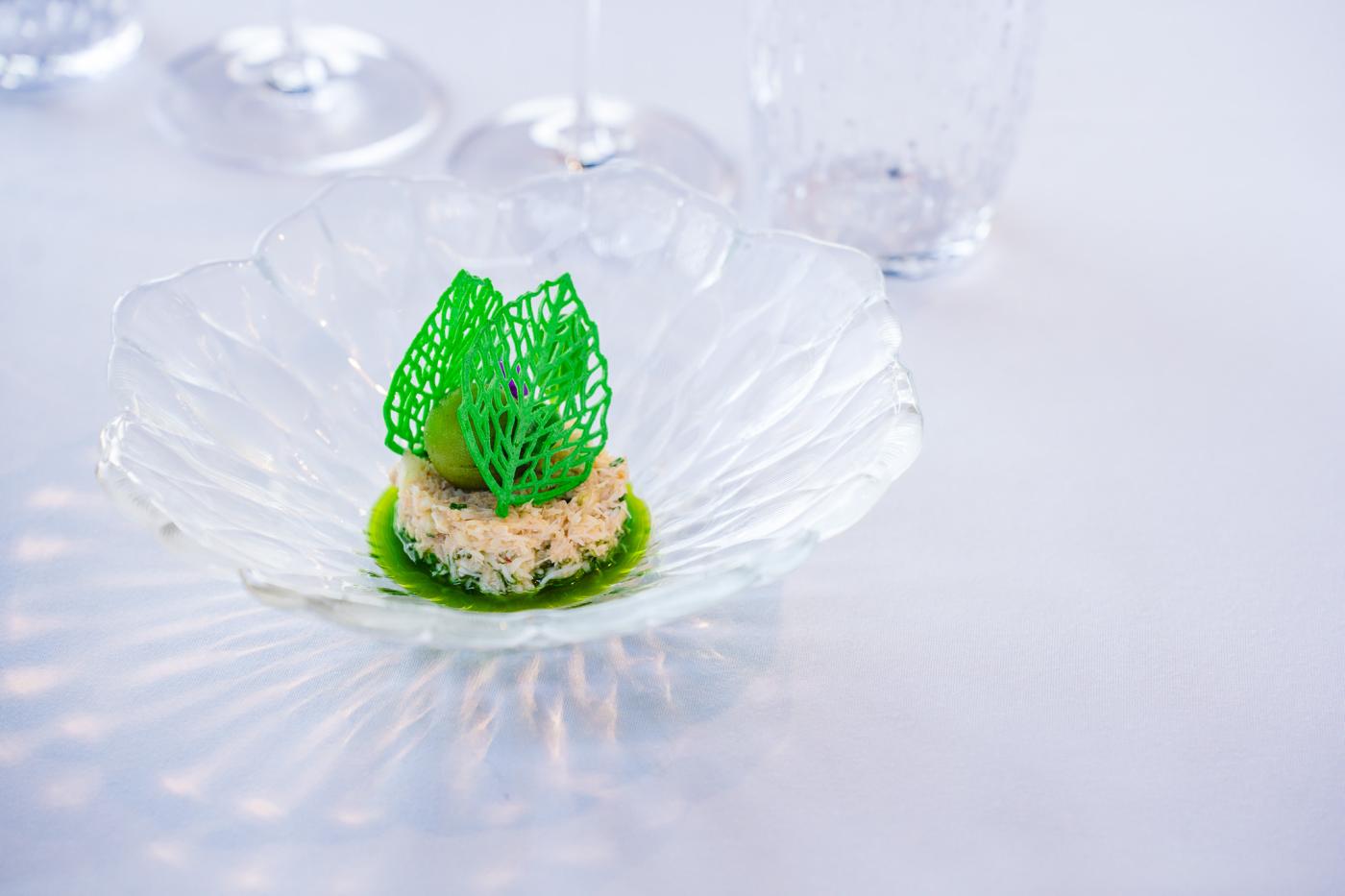 Noordzeekrab – sorbet van dille – granny smith appel