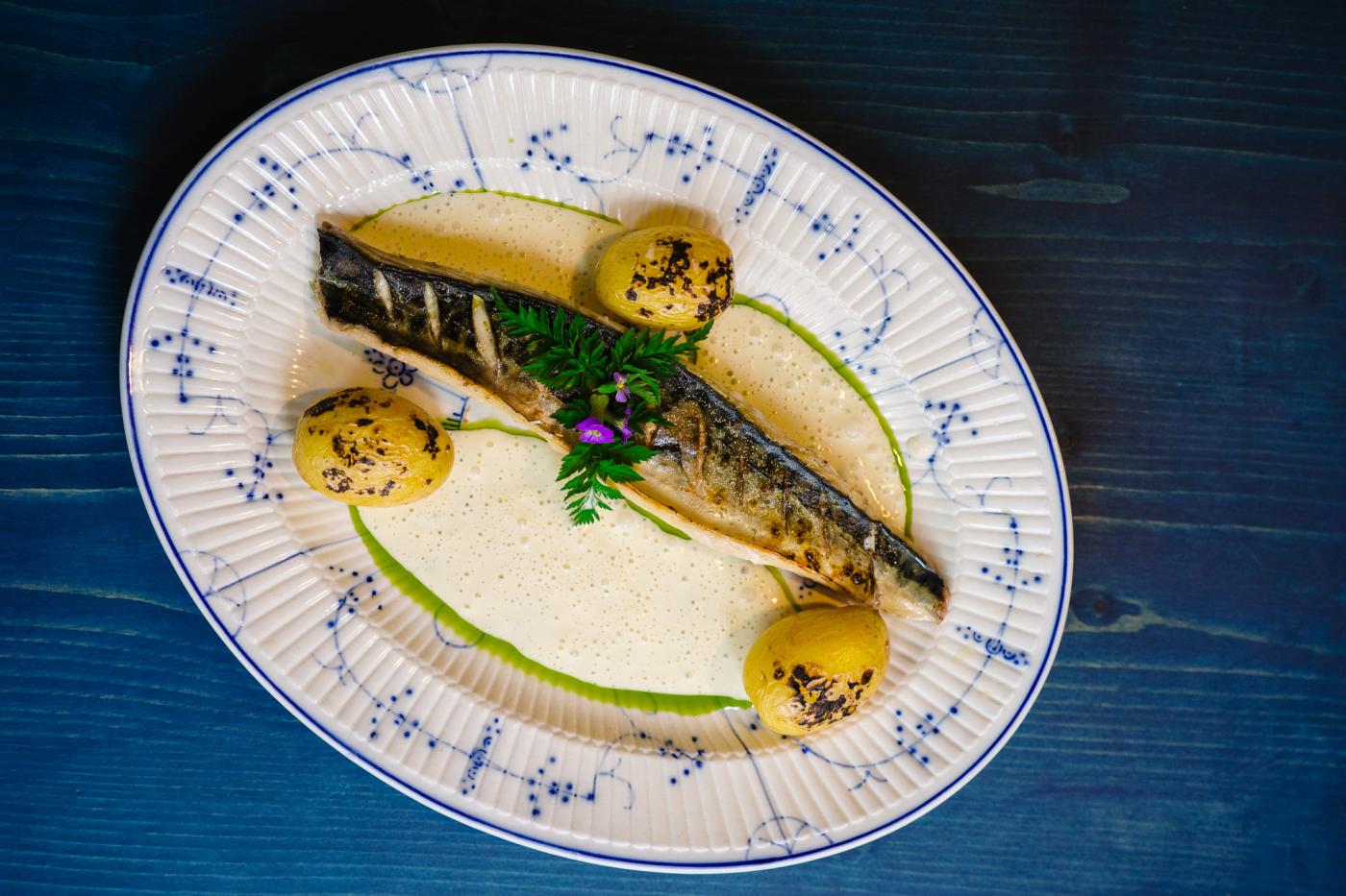 Salt-Grilled Mackerel (saba no shioyaki) / dune potato / smoked butter